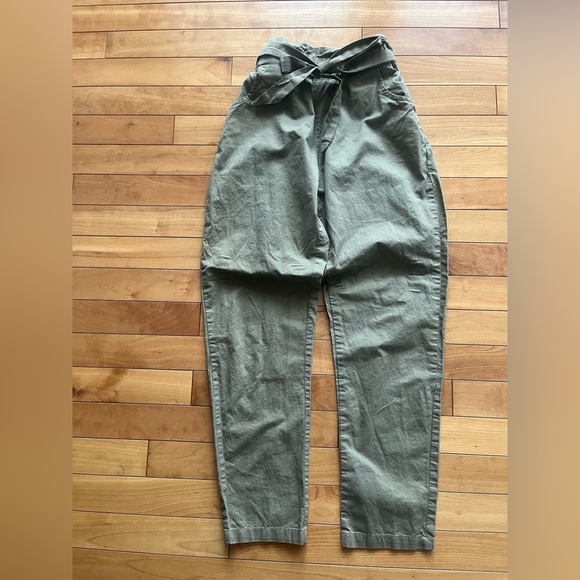 Girls paper bag waist belted pants 150 - Picture 7 of 8